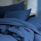 Le Jacquard Français - Parure de lit unie coton flammé Eclat Myrtille