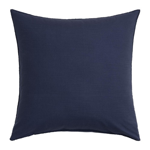 Le Jacquard Français - Taie d'oreiller carrée unie coton flammé Eclat Myrtille