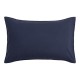 Le Jacquard Français - Taie d'oreiller rectangle unie coton flammé Eclat Myrtille