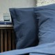 Le Jacquard Français - Taies d'oreiller unies coton flammé Eclat Myrtille