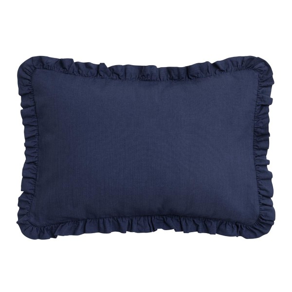 Le Jacquard Français - Taie décorative unie coton flammé Eclat Myrtille