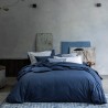 Le Jacquard Français - Housse de couette unie coton flammé Eclat Myrtille