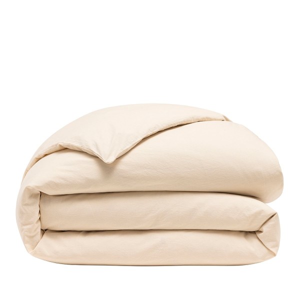 Le Jacquard Français - Housse de couette coton flammé Eclat Amande
