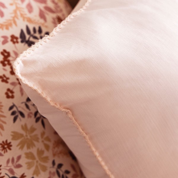 Le Jacquard Français - Taie d'oreiller coton flammé Eclat Dragée