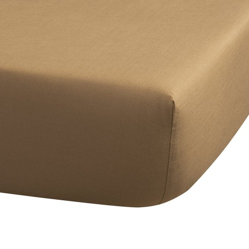 Le Jacquard Français - Drap housse coton flammé Eclat Cannelle