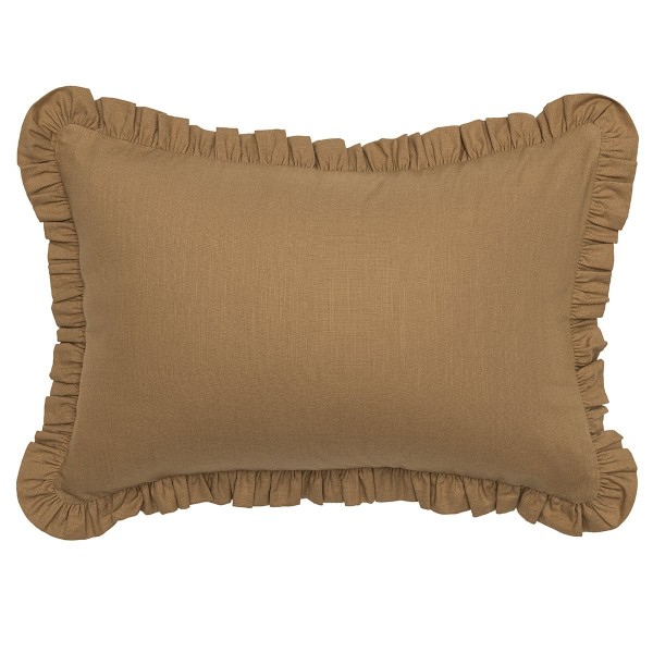 Le Jacquard Français - Taie décorative rectangle coton flammé Eclat Cannelle