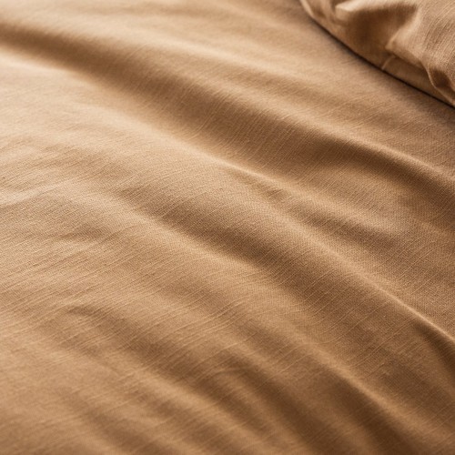 Le Jacquard Français - Housse de couette coton flammé Eclat Cannelle