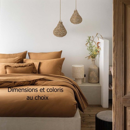 Le Jacquard Français - Parure de lit unie coton flammé Eclat