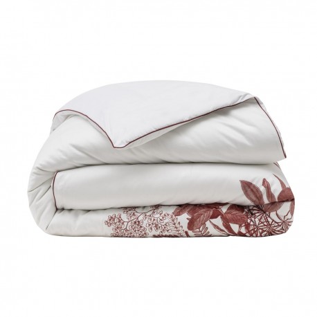 Le Jacquard Français - Housse de couette imprimée satin de coton 118 fils/cm² Feuilles en Scène Gojy