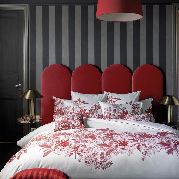 Le Jacquard Français - Parure de lit imprimée satin de coton 118 fils/cm² Feuilles en Scène Gojy