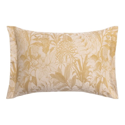 Le Jacquard Français - Taie d'oreiller rectangle jacquard satin de coton 157 fils/cm² Bois dormant Doré