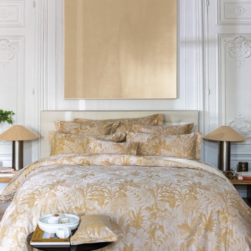 Le Jacquard Français - Taie décorative satin de coton 157 fils/cm² Bois dormant Doré