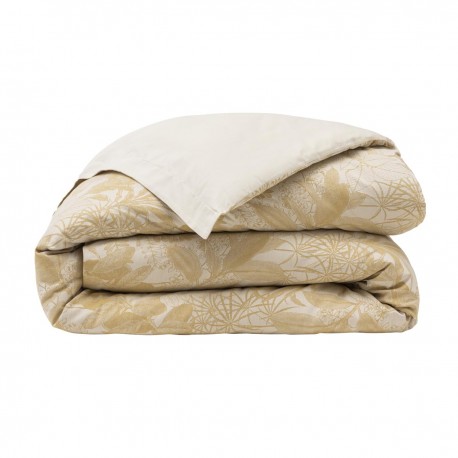 Le Jacquard Français - Housse de couette jacquard satin de coton 157 fils/cm² Bois dormant Doré