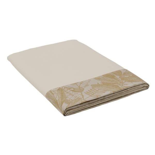 Le Jacquard Français - Drap plat jacquard satin de coton 157 fils/cm² Bois dormant Doré