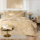 Le Jacquard Français - Couvre lit matelassé jacquard satin de coton Bois dormant Doré