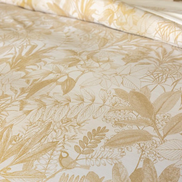 Le Jacquard Français - Taies d'oreiller jacquard satin de coton 157 fils/cm² Bois dormant Doré