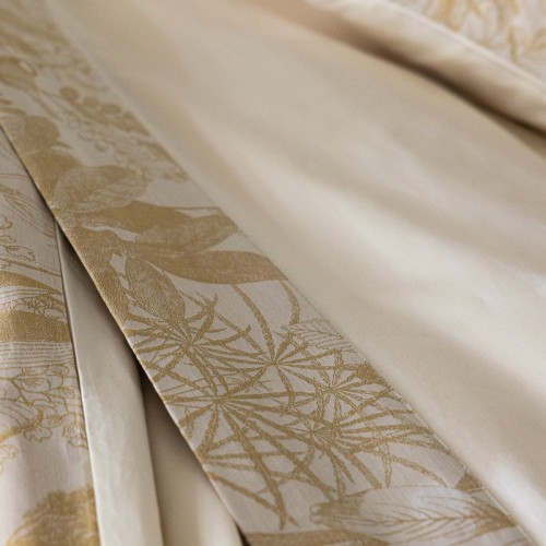Le Jacquard Français - Drap de lit jacquard satin de coton 157 fils/cm² Bois dormant Doré
