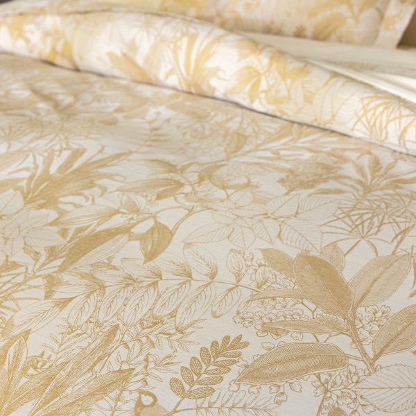 Le Jacquard Français - Parure de lit jacquard satin de coton 157 fils/cm² Bois dormant Doré