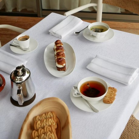 Nappe jacquard coton Paradia Neige, Garnier-Thiébaut