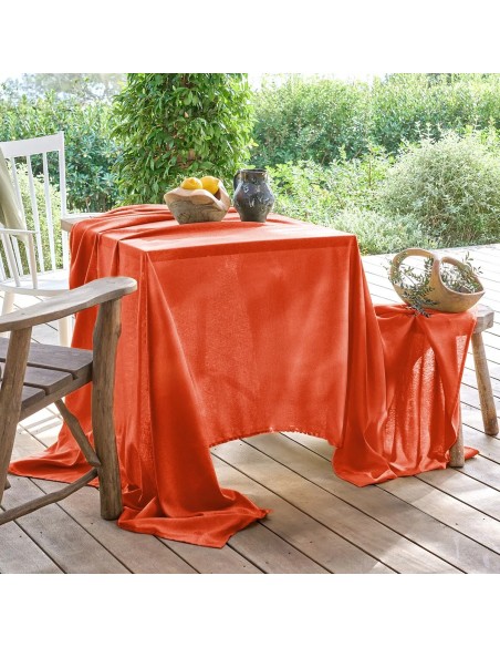 Nappes sur mesure jacquard coton Paradia Sienne laize 180cm, Garnier-Thiébaut