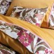Le Jacquard Français - Parure de lit imprimée satin de coton 118 fils/cm² Panache de fleurs Miel