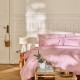 Le Jacquard Français - Parure de lit jacquard percale de coton 118 fils/cm² Pois de senteur Rose