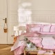 Le Jacquard Français - Parure de lit jacquard percale de coton 118 fils/cm² Pois de senteur Rose