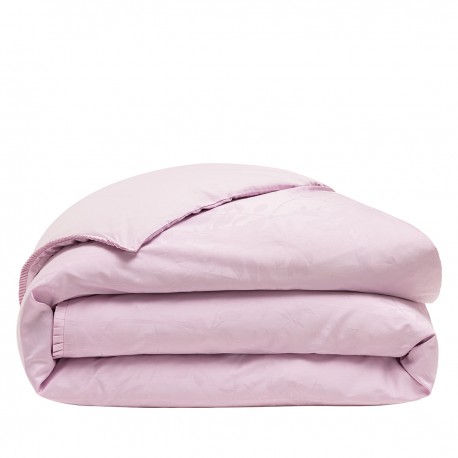 Le Jacquard Français - Housse de couette jacquard percale de coton 118 fils/cm² Pois de senteur Rose
