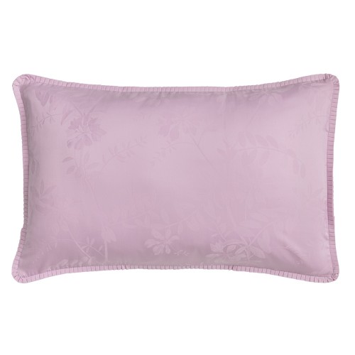 Le Jacquard Français - Taie d'oreiller rectangle jacquard percale de coton 118 fils/cm² Pois de senteur Rose