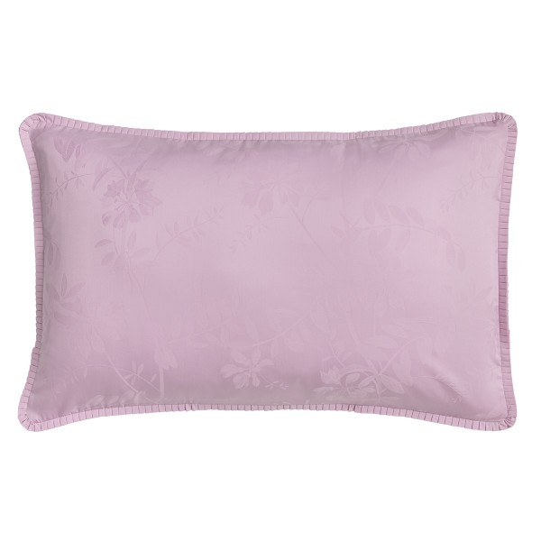 Le Jacquard Français - Taie d'oreiller rectangle jacquard percale de coton 118 fils/cm² Pois de senteur Rose