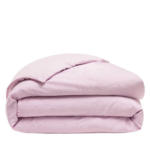 Le Jacquard Français - Housse de couette jacquard percale de coton 118 fils/cm² Pois de senteur Rose