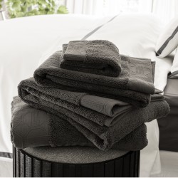 Linge de Bain éponge unie Palacio Fusain, Le Jacquard Français