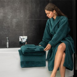 Peignoir de bain mixte Caresse Forêt 100% coton, Le Jacquard Français Peignoir de bain mixte Caresse Forêt 100% coton, Le Jacquard Français