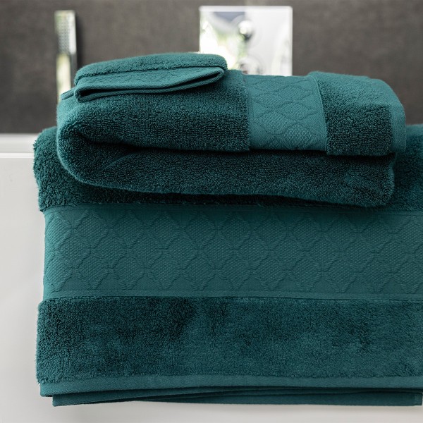 Serviettes de bain Caresse Forêt 100% coton, Le Jacquard Français