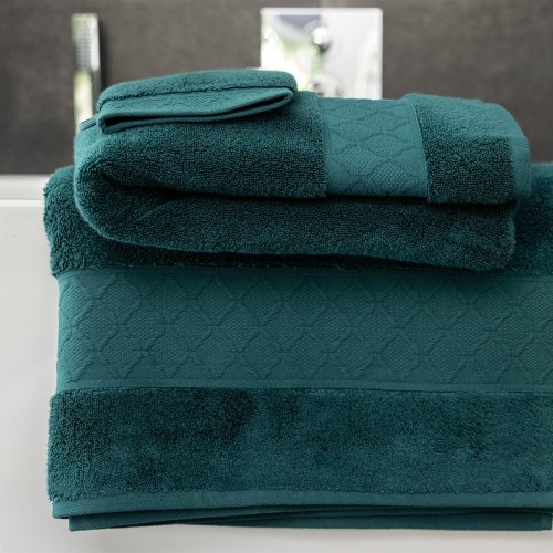 Serviettes de bain Caresse Forêt 100% coton, Le Jacquard Français
