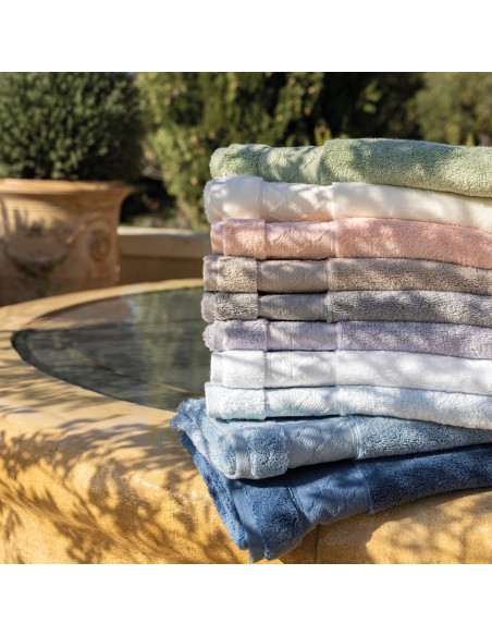 Game Caresse Blanc 100% coton, Le Jacquard Français