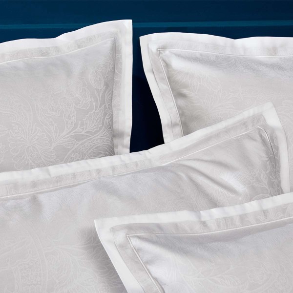Garnier-Thiébaut - Taies d'oreiller jacquard en satin de coton 120 fils/cm² Alexandria Diamant