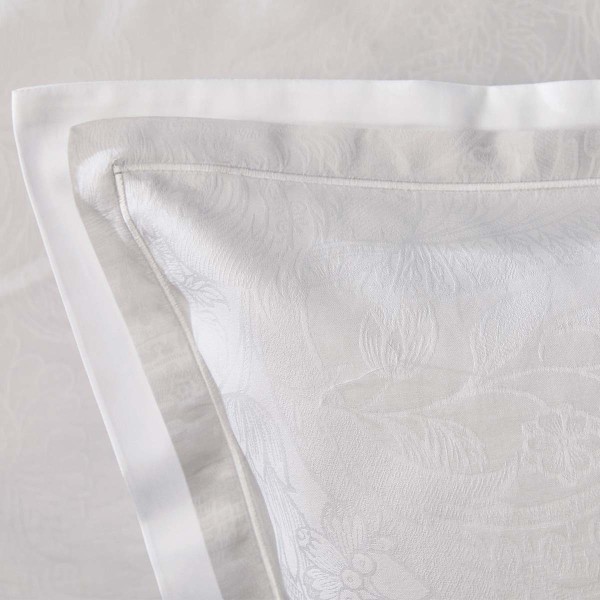 Garnier-Thiébaut - Taies d'oreiller jacquard en satin de coton 120 fils/cm² Alexandria Diamant