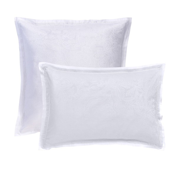 Garnier-Thiébaut - Taies d'oreiller jacquard en satin de coton 120 fils/cm² Alexandria Diamant