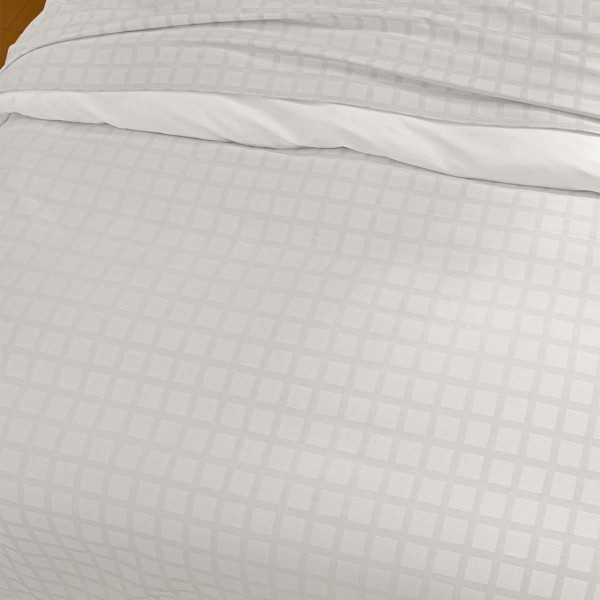 Garnier-Thiébaut - Parure de lit jacquard en satin de coton 130 fils/cm² Allegria Neige