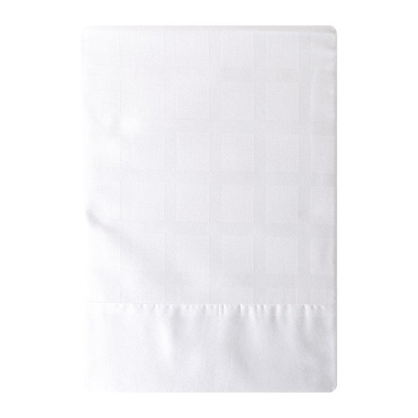 Garnier-Thiébaut - Drap plat jacquard en satin de coton 130 fils/cm² Allegria Neige