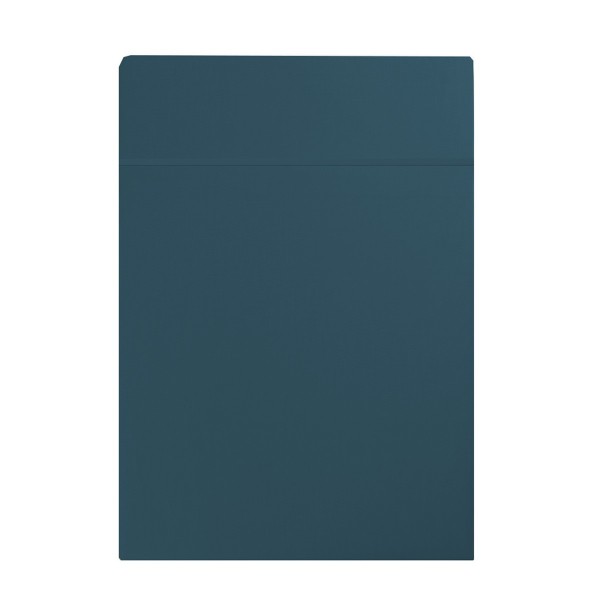 Garnier-Thiébaut - Drap plat uni en satin de coton 120 fils/cm² Ava Bleu Ardoise