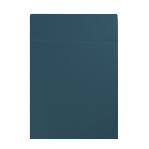Garnier-Thiébaut - Drap plat uni en satin de coton 120 fils/cm² Ava Bleu Ardoise