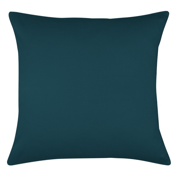 Garnier-Thiébaut - Taies unies en satin de coton 120 fils/cm² Ava Bleu Ardoise