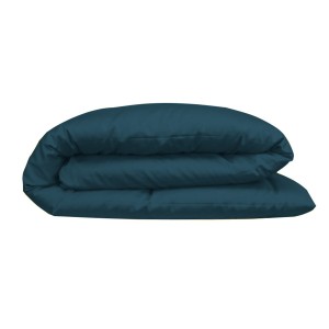 Garnier-Thiébaut - Housse de couette unie en satin de coton 120 fils/cm² Ava Bleu Ardoise 2