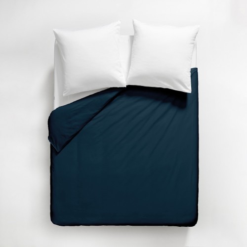 Garnier-Thiébaut - Housse de couette unie en satin de coton 120 fils/cm² Ava Bleu Nuit