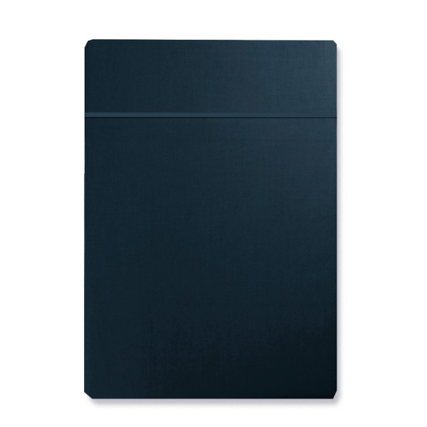 Garnier-Thiébaut - Drap plat uni en satin de coton 120 fils/cm² Ava Bleu Nuit