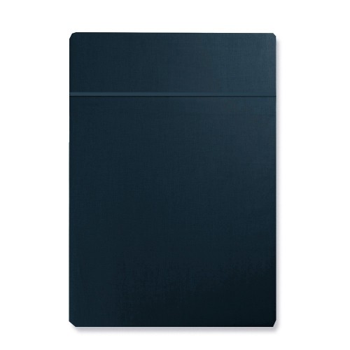 Garnier-Thiébaut - Drap plat uni en satin de coton 120 fils/cm² Ava Bleu Nuit