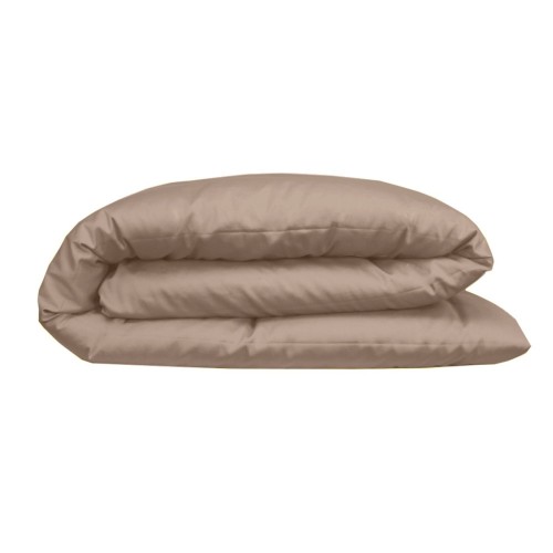 Garnier-Thiébaut - Housse de couette unie en satin de coton 120 fils/cm² Ava Rose fumé