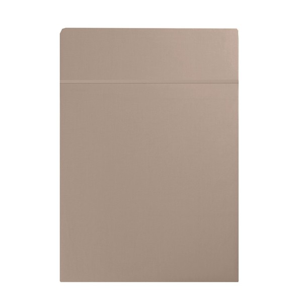 Garnier-Thiébaut - Drap plat uni en satin de coton 120 fils/cm² Ava Rose fumé